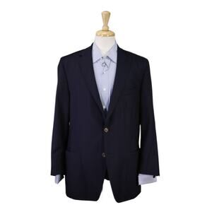 Peter Millar Navy Blue Patch Pocket Wool Blazer Jacket 44R
